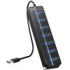 USB3.0 Hub Splitter 7Ports High Speed 5Gbps USB Data Expander with Separate ON OFF Switch for PC Computer