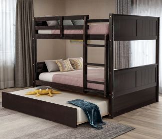 Full Over Full Bunk Bed with Twin Size Trundle, Espresso (old sku: LP000250AAP )