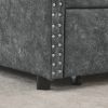 Queen Size Daybed with Drawers Upholstered Tufted Sofa Bed,,with Button on Back and Copper Nail on Waved Shape Arms, Grey (84.5"x63.5"x26.5")