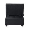 Contemporary Faux Leather Folding Ottoman Sofa Bed  black