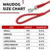 Rolled Leather Dog Leash 6Ft x 0.5 in for Small Medium and Large Dogs Heavy Duty Leash for Outdoor Walking Running Training Red Color