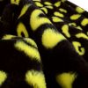 Printed Faux Rabbit Fur Throw, Lightweight Plush Cozy Soft Blanket, 60"x70" Black Leopard