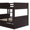 Full Over Full Bunk Bed with Twin Size Trundle, Espresso (old sku: LP000250AAP )