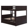 Full Over Full Bunk Bed with Twin Size Trundle, Espresso (old sku: LP000250AAP )