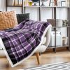 Plaid Flannel Sherpa Throw Blanket(2 Pack Set of 2)