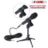 5 Core Universal Microphone Clip Holder Combo Pack with Nut Adapters 5/8" to 3/8", 6 Pack, Black- 123478 6PCS