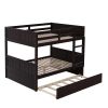 Full Over Full Bunk Bed with Twin Size Trundle, Espresso (old sku: LP000250AAP )