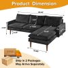 86'' Cashmere L Shape Convertible Sectional Sofa, Modern Sofa Couch for Living Room,3-Seat Comfy Sofa