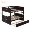 Full Over Full Bunk Bed with Twin Size Trundle, Espresso (old sku: LP000250AAP )