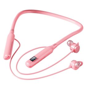 BT-7 Wireless Headphones Bluetooth 5.3 Neckband Earphones Magnetic Sports Waterproof Earbuds Blutooth Headset With Microphone (Color: Pink)