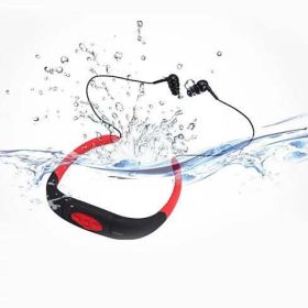 Aqua Tunes Bluetooth Waterproof Sports Headphones (Color: Red/Black)