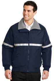 Port Authority Challenger Jacket with Reflective Taping J754R (Color: True Navy/ Grey Heather/ Reflective)