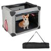 M/L 3-Door Dog Crate with Removable Pad and Metal Frame