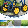 Garden Water Hose Reel Cart with 4 Wheels and Non-slip Grip