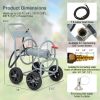 Garden Water Hose Reel Cart with 4 Wheels and Non-slip Grip